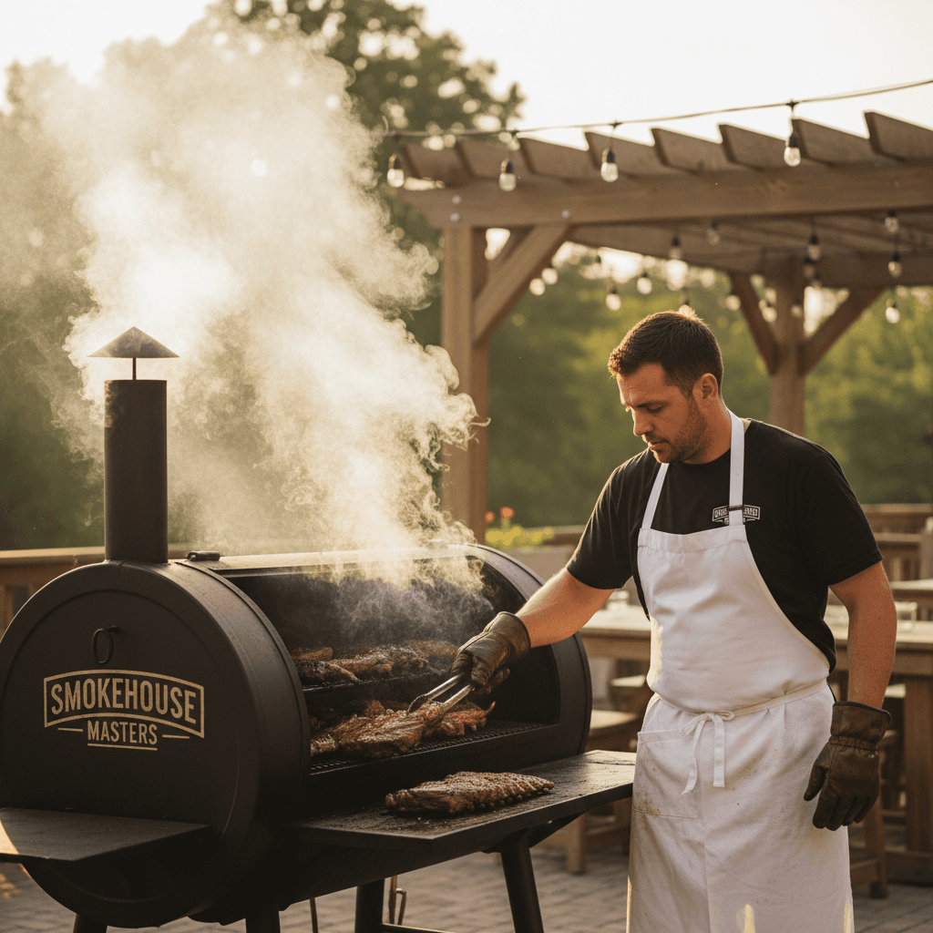 BBQ preparation at smoker