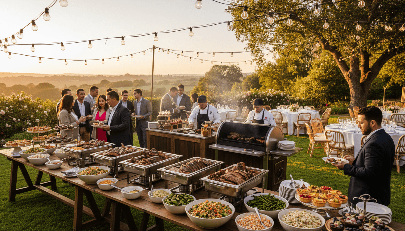 Full catering spread for business event in Pensacola